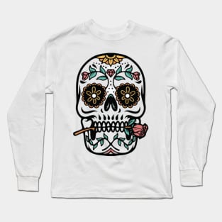 Mexican ornament skull Long Sleeve T-Shirt